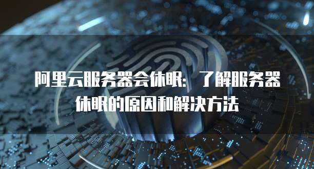 阿里云服务器会休眠：了解服务器休眠的原因和解决方法