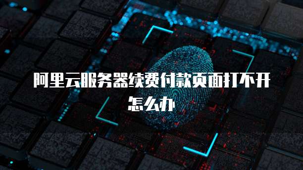 阿里云服务器续费付款页面打不开怎么办