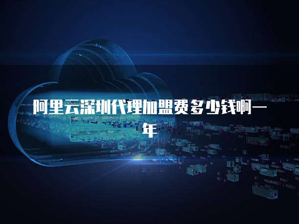 阿里云深圳代理加盟费多少钱啊一年