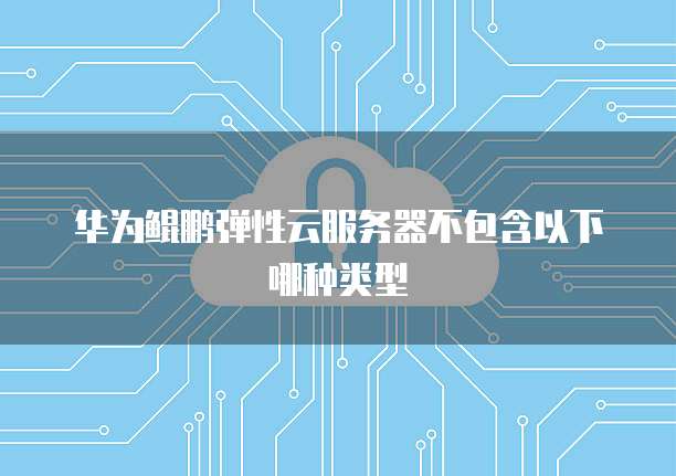 华为鲲鹏弹性云服务器不包含以下哪种类型