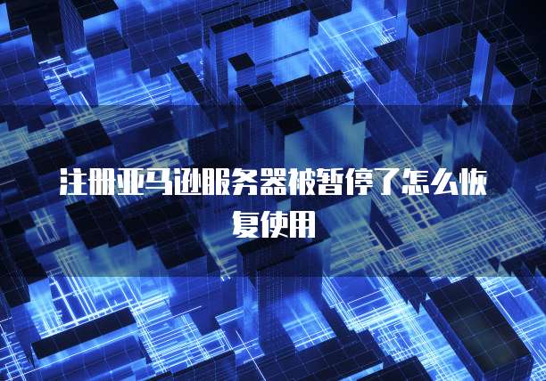 注册亚马逊服务器被暂停了怎么恢复使用
