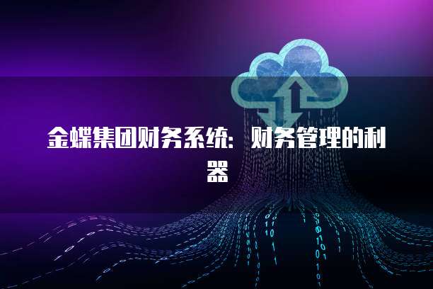 金蝶集团财务系统：财务管理的利器