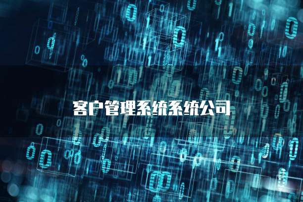 客户管理系统系统公司