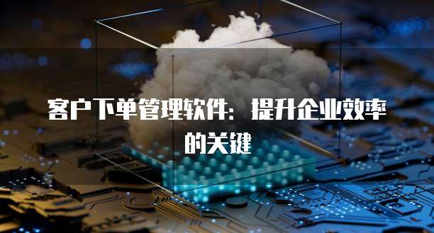 客户下单管理软件：提升企业效率的关键