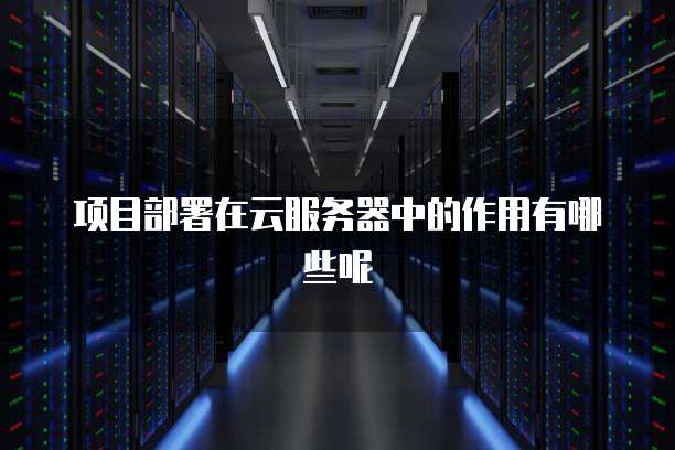 项目部署在云服务器中的作用有哪些呢