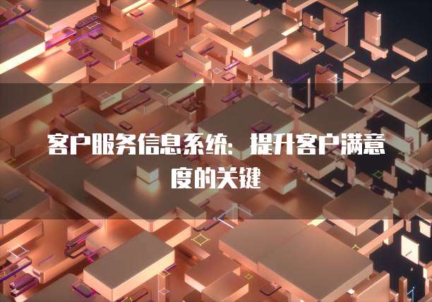 客户服务信息系统：提升客户满意度的关键