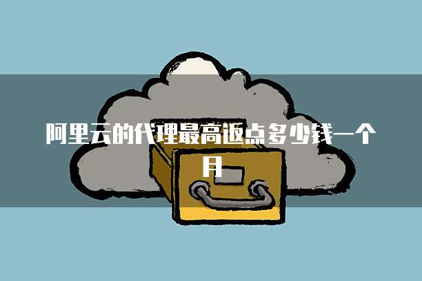 阿里云的代理最高返点多少钱一个月