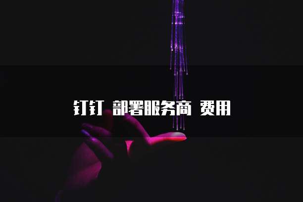 钉钉 部署服务商 费用