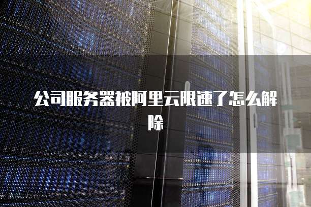 公司服务器被阿里云限速了怎么解除