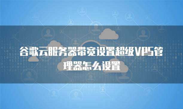 谷歌云服务器带宽设置超级vps管理器怎么设置