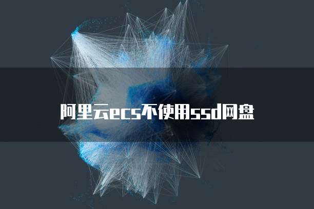 阿里云ecs不使用ssd网盘