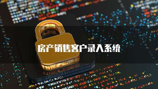 房产销售客户录入系统