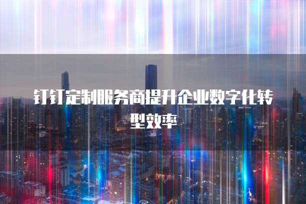 钉钉定制服务商提升企业数字化转型效率