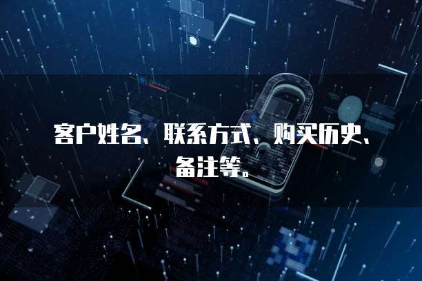客户姓名、联系方式、购买历史、备注等。