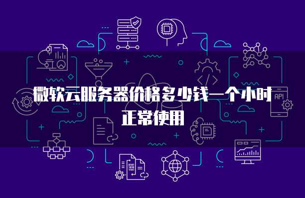 微软云服务器价格多少钱一个小时正常使用