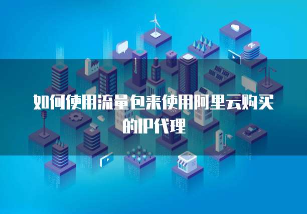 如何使用流量包来使用阿里云购买的IP代理