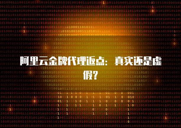 阿里云金牌代理返点：真实还是虚假？
