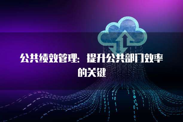 公共绩效管理：提升公共部门效率的关键