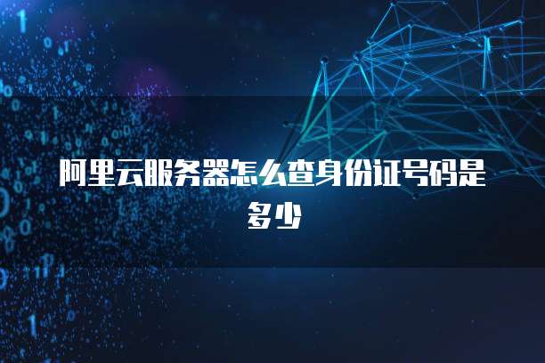 阿里云服务器怎么查身份证号码是多少