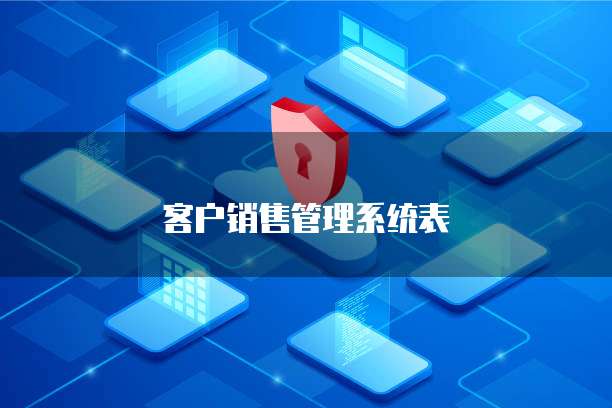 客户销售管理系统表