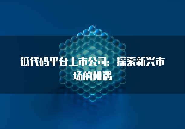 低代码平台上市公司：探索新兴市场的机遇