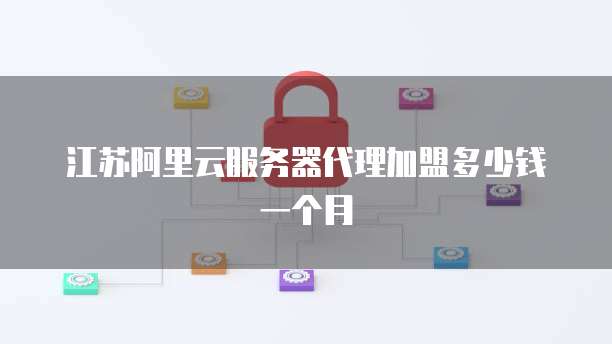 江苏阿里云服务器代理加盟多少钱一个月