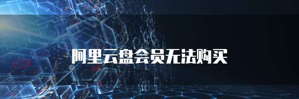 阿里云盘会员无法购买