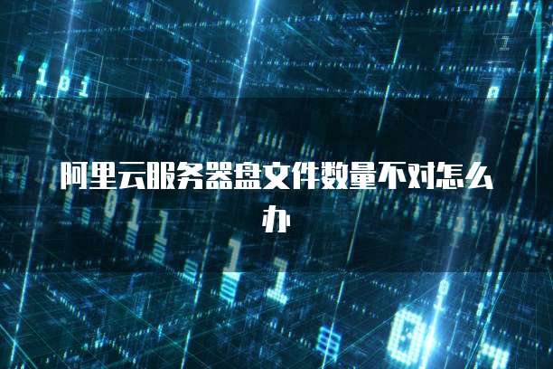 阿里云服务器盘文件数量不对怎么办