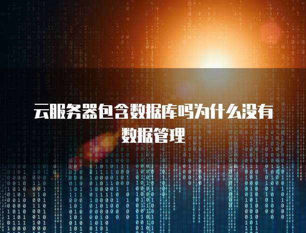 云服务器包含数据库吗为什么没有数据管理
