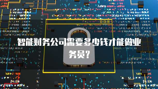 智能财务公司需要多少钱才能做业务员？