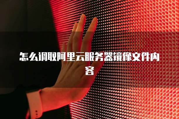 怎么调取阿里云服务器镜像文件内容