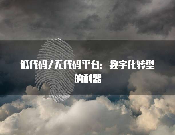 低代码/无代码平台：数字化转型的利器