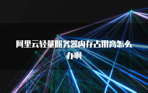 阿里云轻量服务器内存占用高怎么办啊