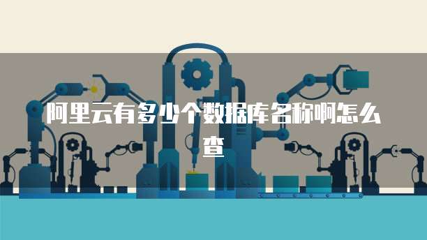 阿里云有多少个数据库名称啊怎么查