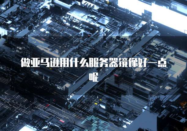 做亚马逊用什么服务器镜像好一点呢